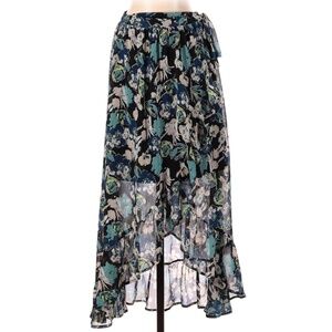 Grace & Mila Floral Maxi Skirt Blue Black Multicolor Women's Small